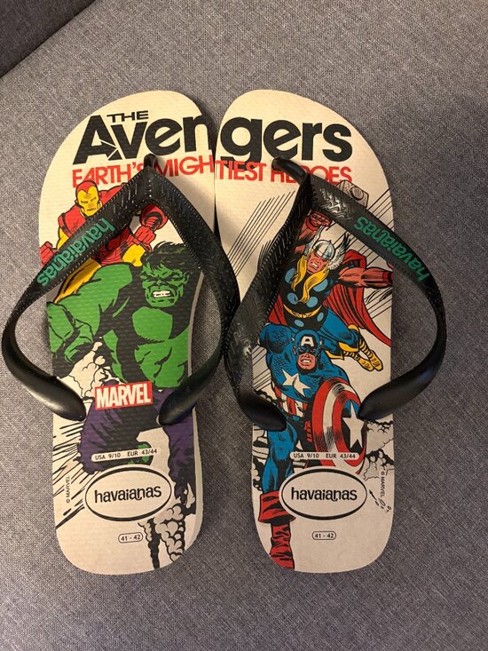 Havaianas Marvel Avengers Flip Flops NEW Hulk Iron Man Thor Size US 9/10 main image 2